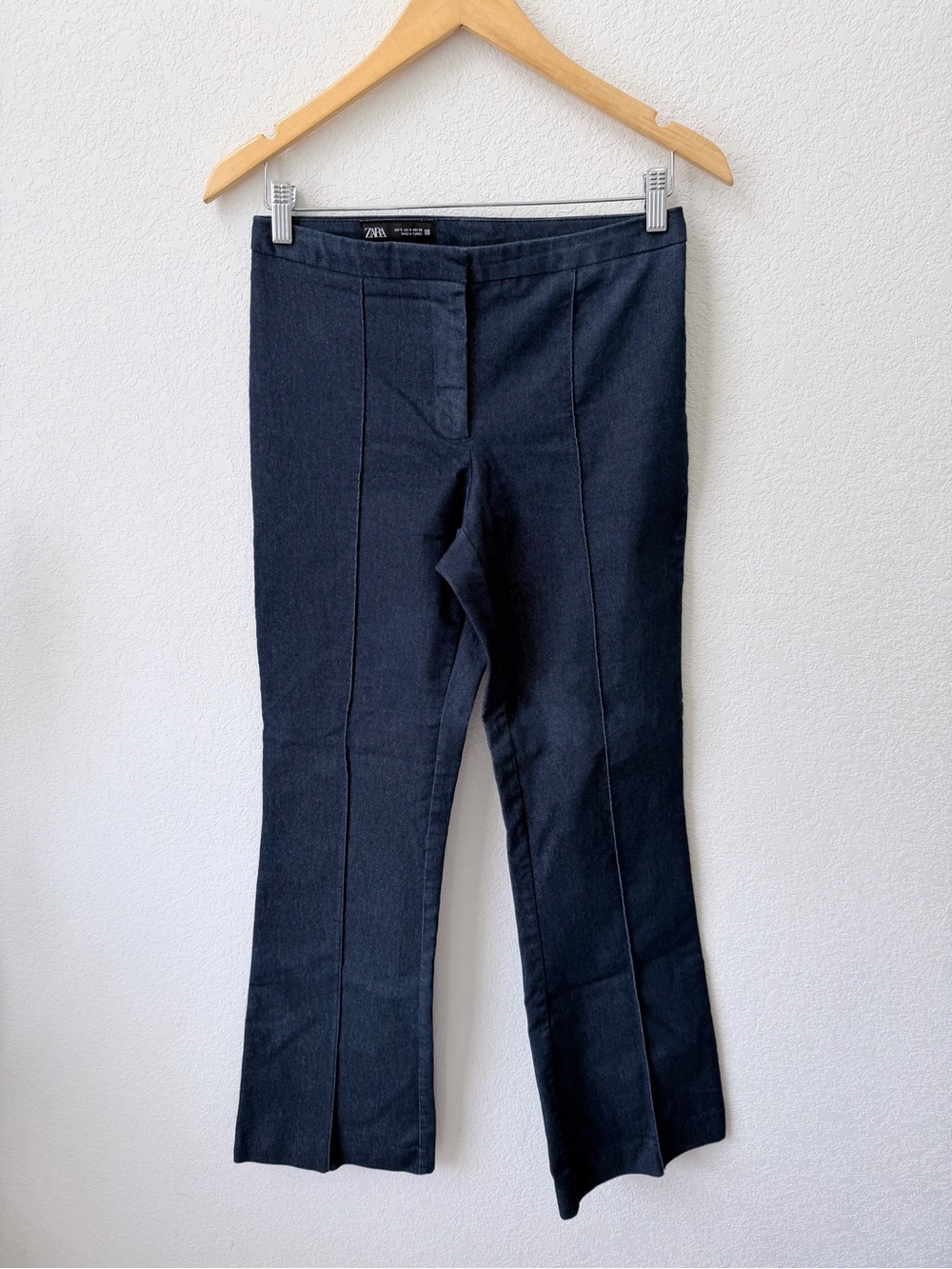 Denim Effected Flared Indigo Pants